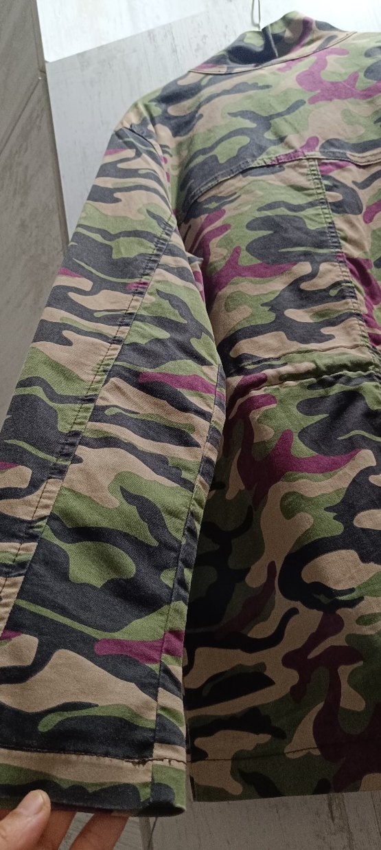 Kadın Çok Renkli Kamuflaj Düğmeli Ceket - Görsel 4