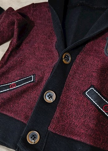 Bordo Bebek Erkek Takım, Uzun Kollu, Düğmeli - Görsel 5
