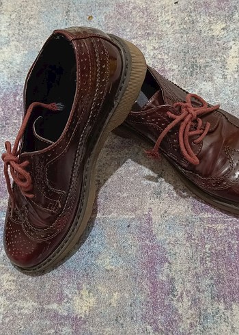 Kahverengi Deri Kadın Klasik Ayakkabı - Görsel 2