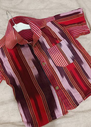 Bordo Bağlama Desenli kısa Kollu Erkek Gömlek - Görsel 6