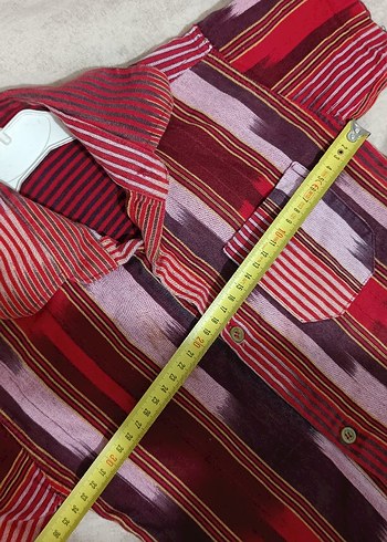 Bordo Bağlama Desenli kısa Kollu Erkek Gömlek - Görsel 4