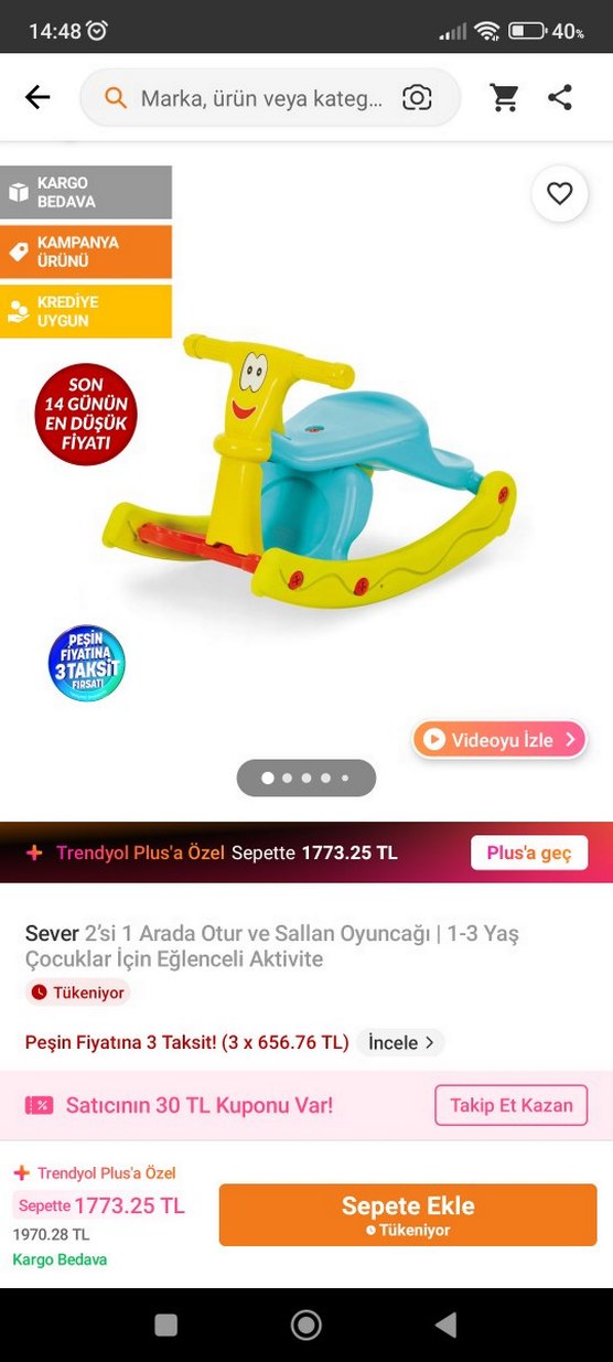 Renkli Çocuk Sallanan Oyuncak Sandalye - Görsel 2