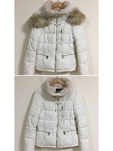 xs Beden beyaz Renk (MESAJ ATINIZ) Zara XS-S kapüşonlu şişme mont