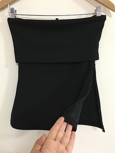 Von Dutch (MESAJ) Gothic straplez dökümlü fermuarlı üst