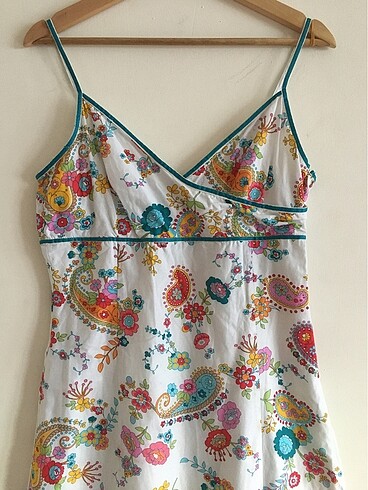 American Vintage (MESAJ) Y2k fermuarlı çiçekli askılı midi vintage lolita