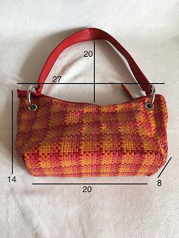 American Vintage (MESAJ) Hasır görünüml deri ekose vintage lolita