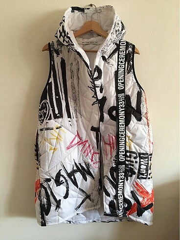 (MESAJ atınz) Y2k uzun şişme yelek vintage lolita goth - Görsel 2