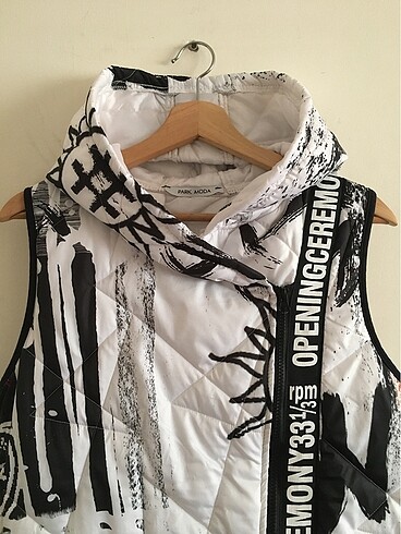 (MESAJ atınz) Y2k uzun şişme yelek vintage lolita goth - Görsel 3