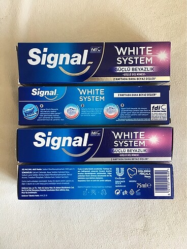 Beden (MESAJ atınz) 4lü Signal white system güçlü beyaz 75ml
