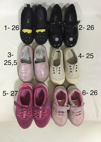 Diğer (MESAJ atınz) 6lı toplu çocuk ayakkabısı 25-26-27