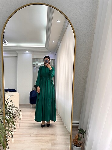 40 Beden Yeşil elbise