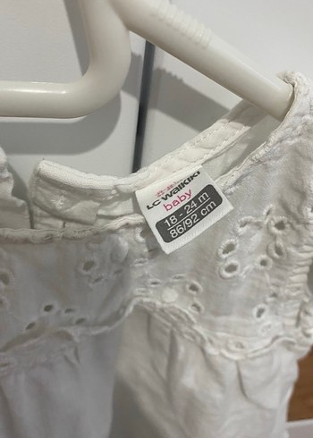 Kız Çocuk Beyaz Nakışlı Keten gömlek - Görsel 2