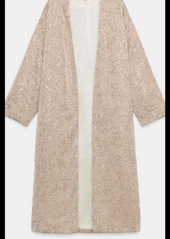 Zara Pullu İslemeli Saten Kimono Xs S