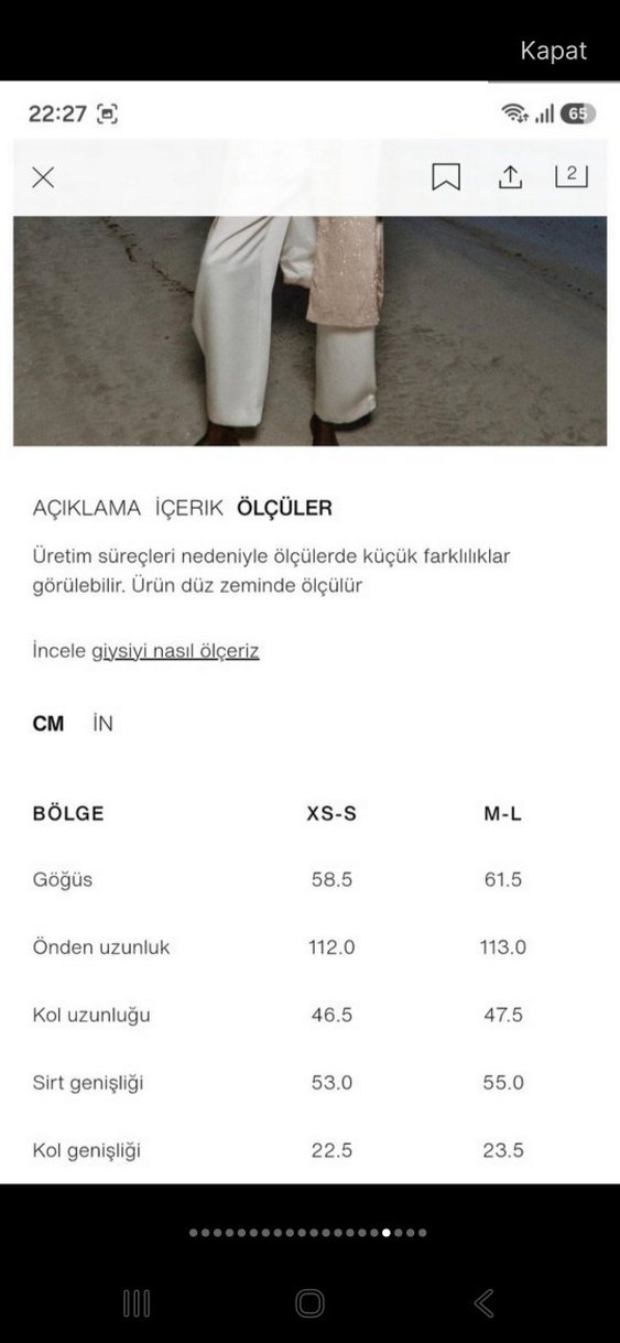 Zara pullu boncuklu işlemeli saten kimono( xs/s) — görsel 18/19