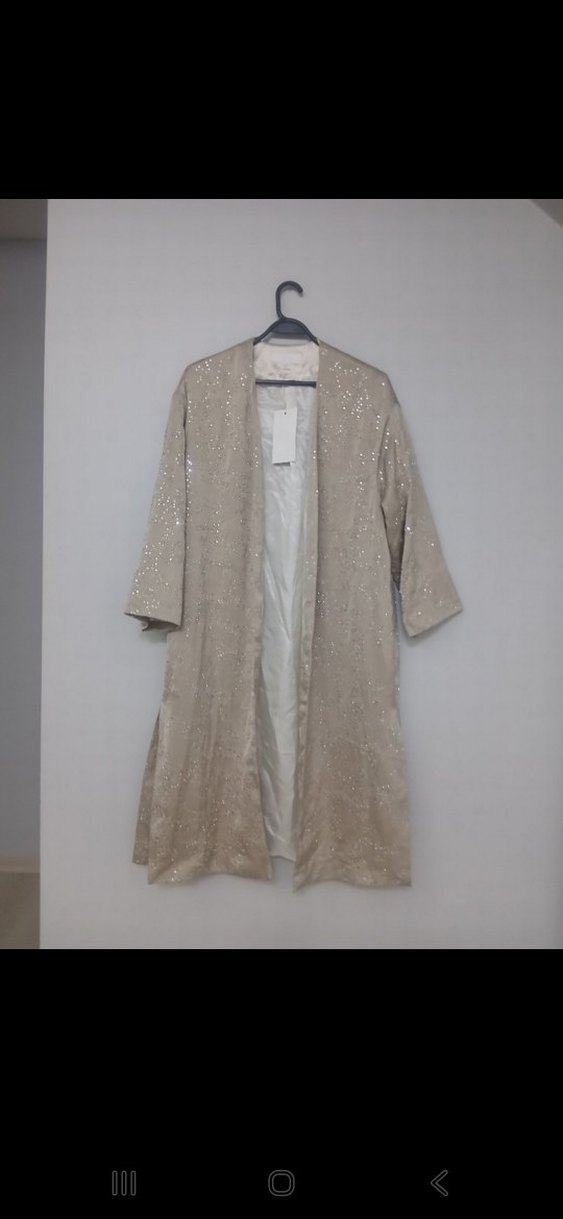 Zara pullu boncuklu işlemeli saten kimono( xs/s) — görsel 12/19
