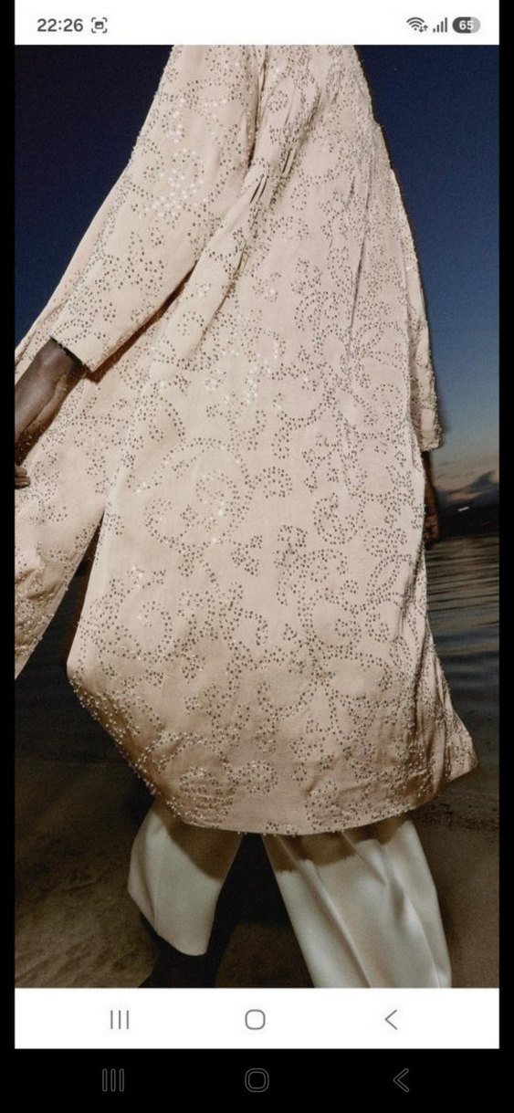 Zara pullu boncuklu işlemeli saten kimono( xs/s) — görsel 8/19