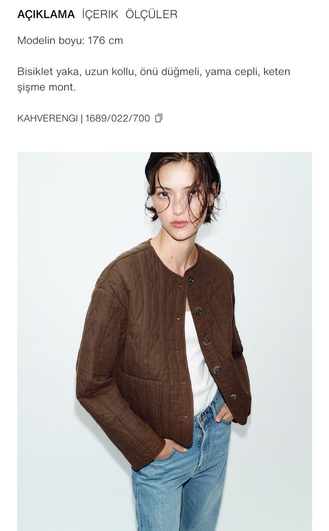 Zara rustik kapitone mont — görsel 5/14
