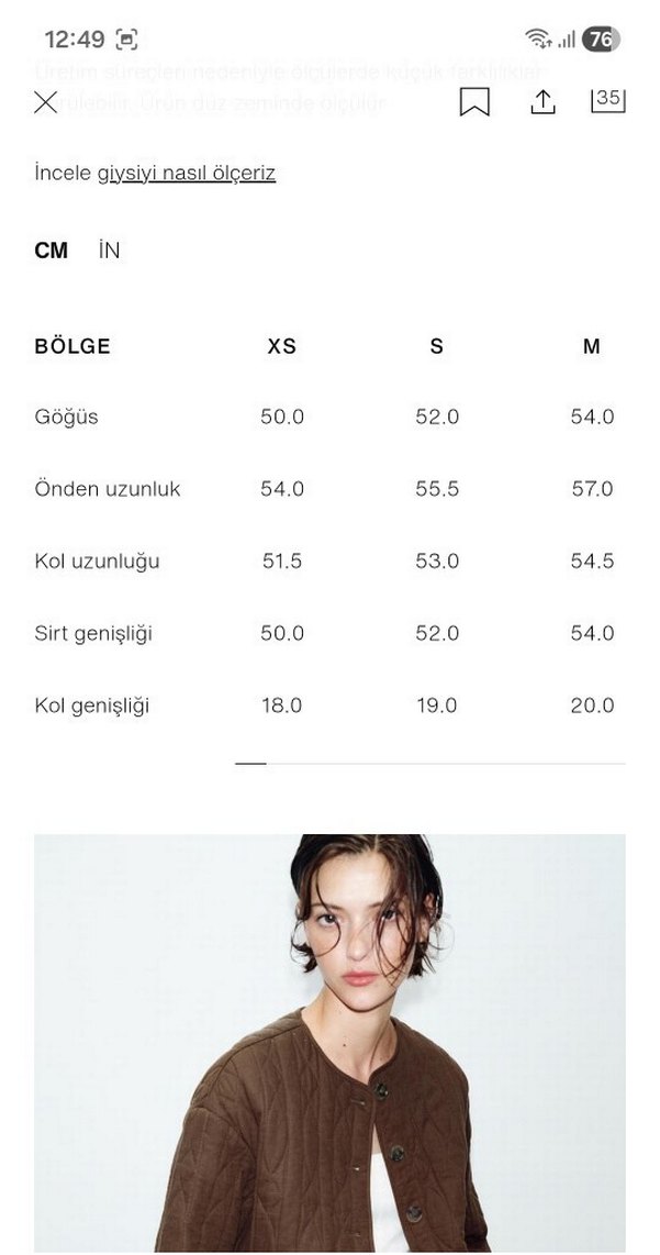 Zara rustik kapitone mont — görsel 7/14