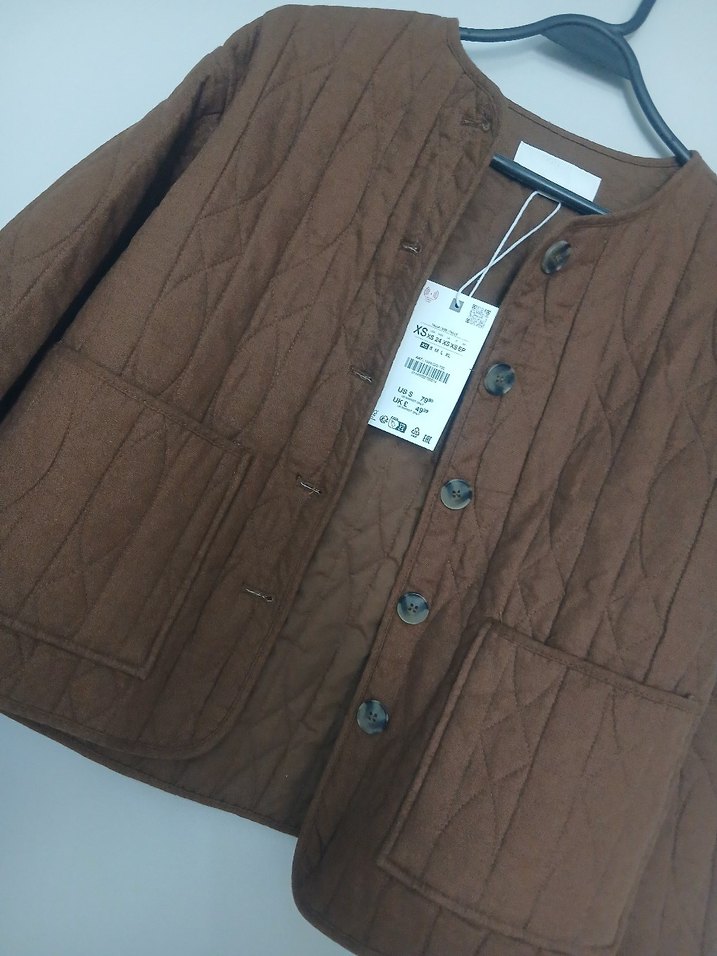 Zara rustik kapitone mont — görsel 13/14