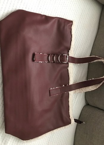 Bordo Deri Kadın Çanta Tokalı