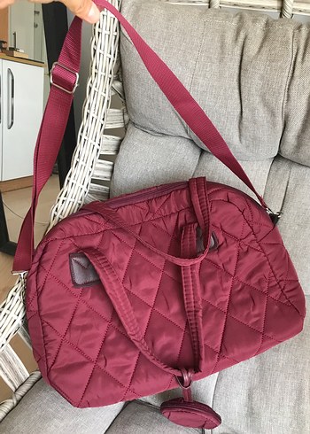  Beden Bordo Kadın Günlük Fermuarlı Çanta