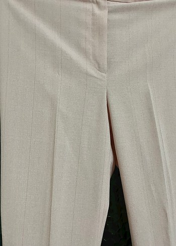 Pembe Piliseli Kadın Kumaş Pantolon - Görsel 2