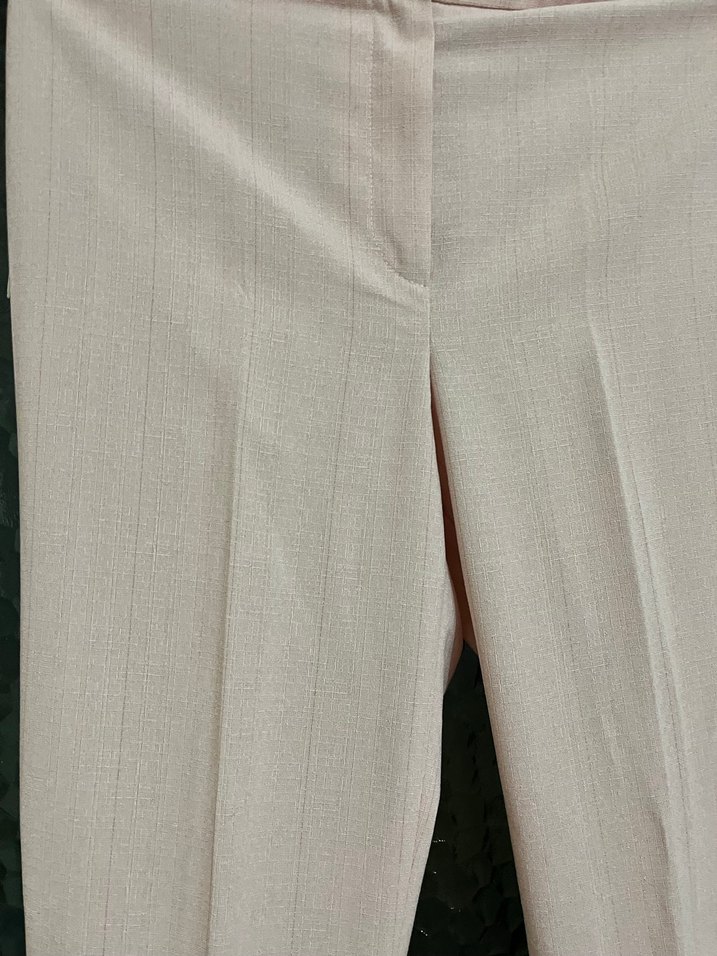 Pembe Piliseli Kadın Kumaş Pantolon - Görsel 2