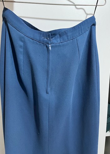 Mavi Uzun Dökümlü Kadın Etek - Görsel 3