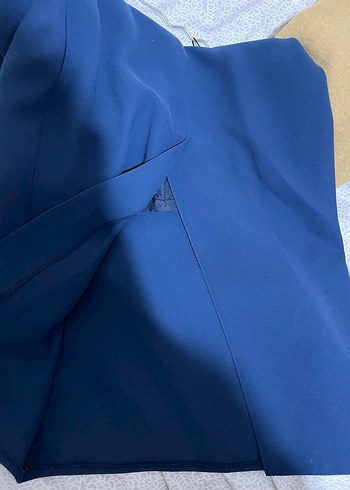 Mavi Uzun Dökümlü Kadın Etek - Görsel 4