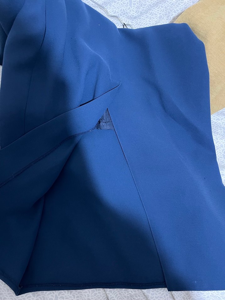 Mavi Uzun Dökümlü Kadın Etek - Görsel 4