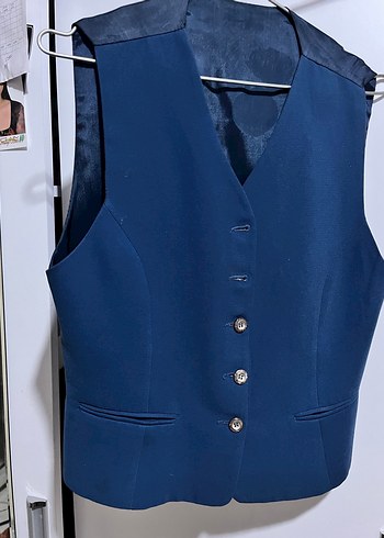 Düğmeli Lacivert Erkek Yelek - Görsel 2