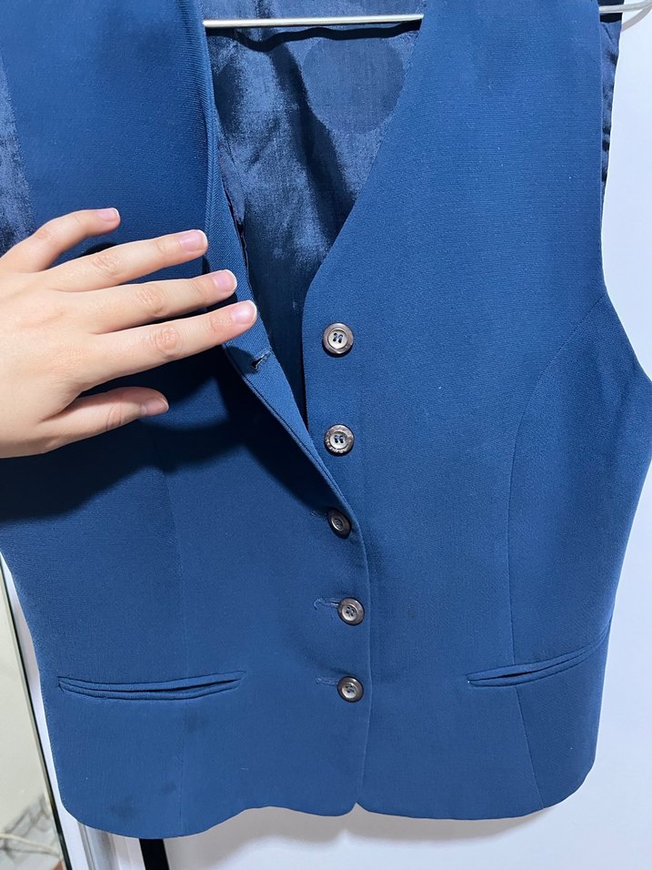 Düğmeli Lacivert Erkek Yelek - Görsel 3