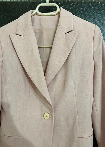 Bej Düğmeli Kadın Blazer Ceket - Görsel 3