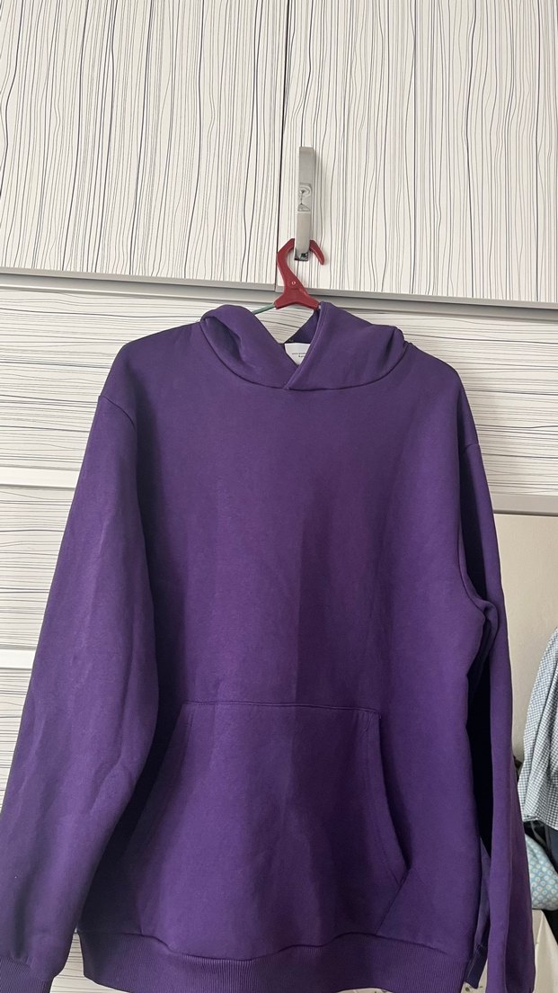 Mor Kapüşonlu Kadın Sweatshirt - Görsel 2