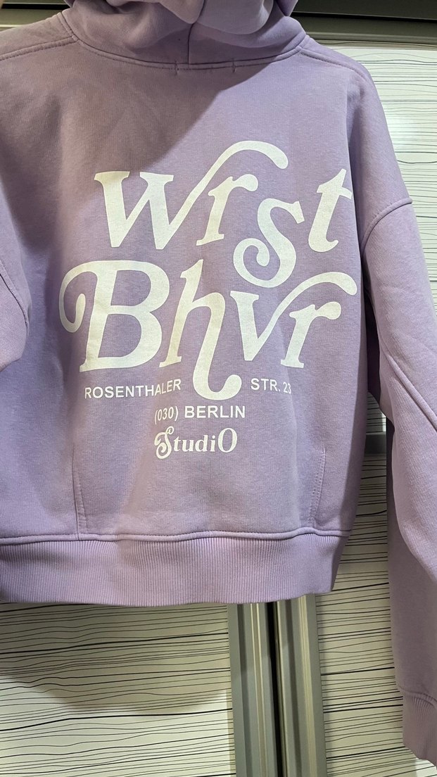 Kadın Mor Pamuklu Oversize Sweatshirt - Görsel 4