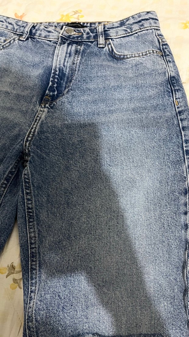 Kadın Mavi Bol Kesim Denim Pantolon - Görsel 4