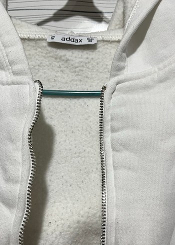 Beyaz Fermuarlı Kadın Sweatshirt - Görsel 5