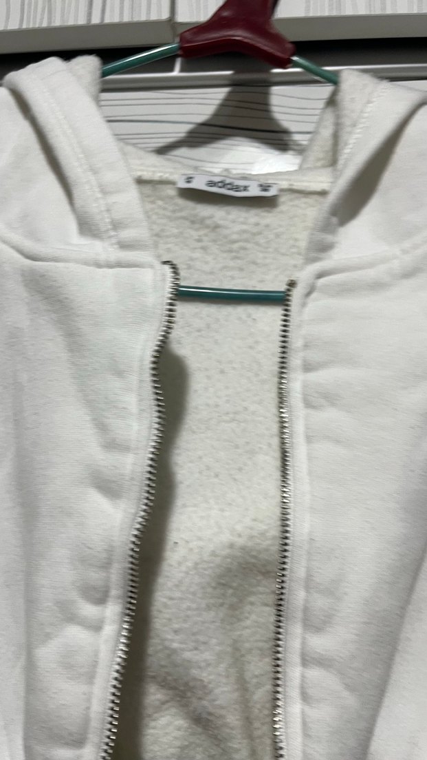 Beyaz Fermuarlı Kadın Sweatshirt - Görsel 4