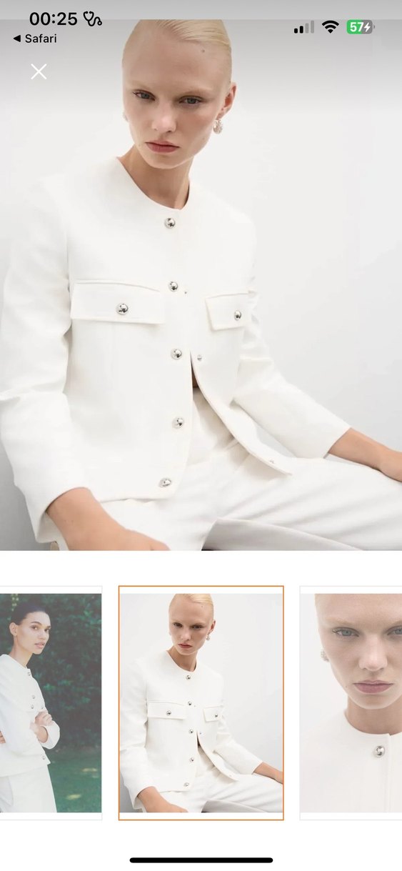 Düğmeli Beyaz Kolsuz Mini Yelek - Görsel 2