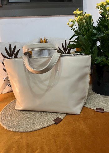 Beden Calvin Klein Bej Deri Kadın Çanta