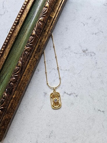 Çelik antik charm kolye