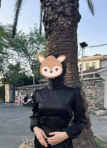 Siyah Saten Elbise 