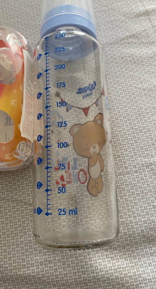 Mavi Bebek Biberonu Ayıcık Desenli - Görsel 2