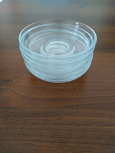 6 tane cam çay tabağı 