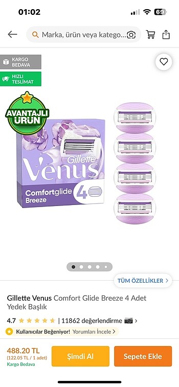 Venüs 3 bıçaklı