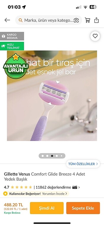 Venüs Venüs 3 bıçaklı