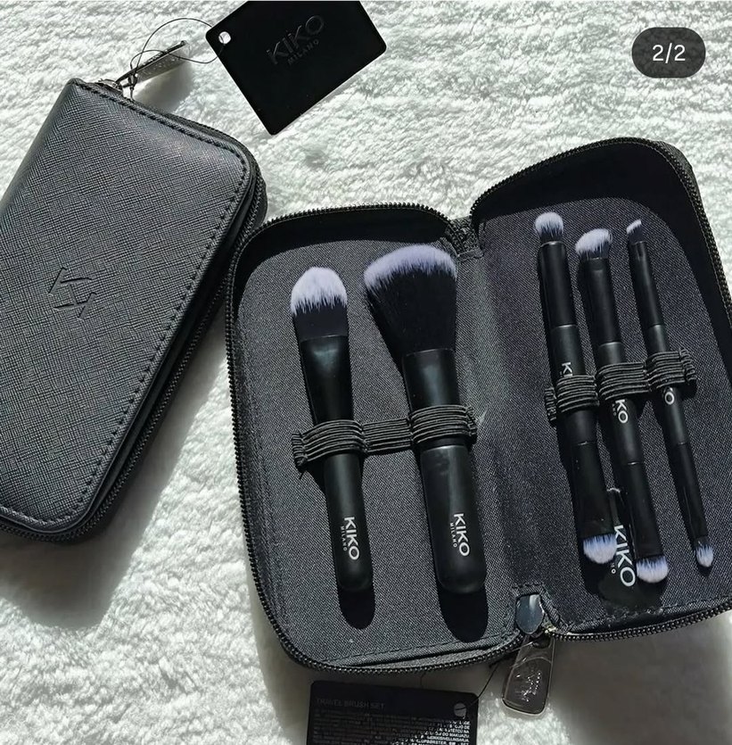 Kiko Siyah Makyaj Fırçası Seti ve Taşıma Çantası - Görsel 2