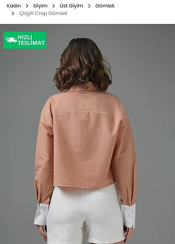 36 Beden Turuncu crop gomlek