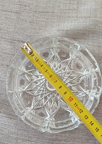 Desenli Şeffaf Cam Vazo ve 2 adet Küllük Seti - Görsel 5