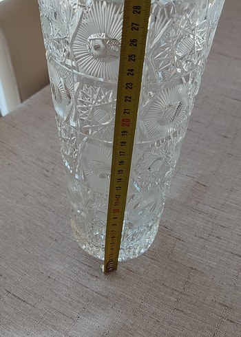 Desenli Şeffaf Cam Vazo ve 2 adet Küllük Seti - Görsel 4